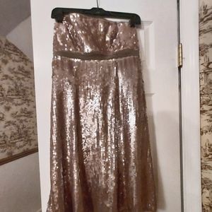 Badgley Mishka champagne gold sequin dress Size 8